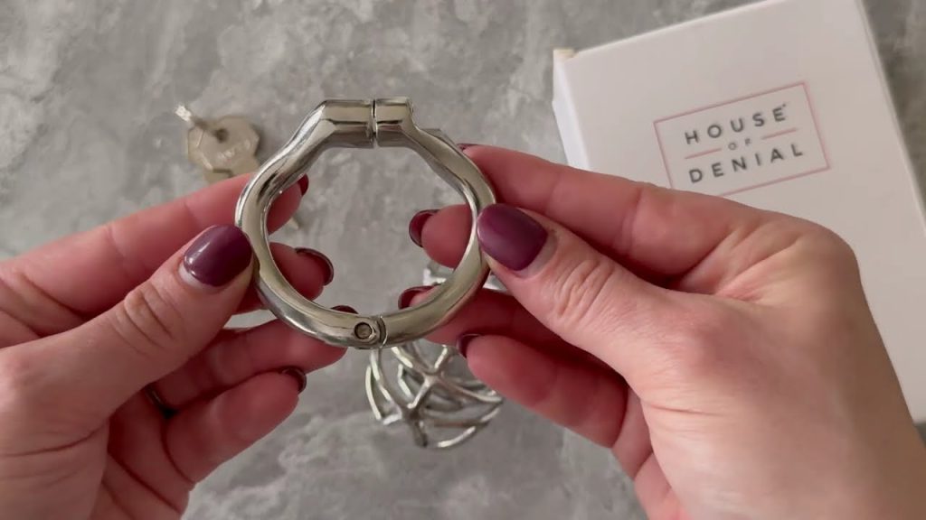 chastity,Ensemble de cage de chasteté en acier inoxydable S107