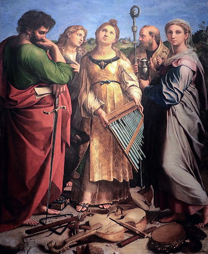 Flickr (Castità): Raffaello Sanzio (1483-1520) – Extase de sainte Cécile entre saints Paul, Jean l’Évangéliste, Augustin et Marie-Madeleine (1518) – Huile sur panneau transférée sur toile 236 x 149 cm – Galerie nationale, Bologne