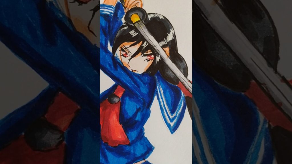 junketsu,Saya Kisaragi From Blood -C FanArt Duel Tip Pens Ohuhu And Copic Markers sur Youtube