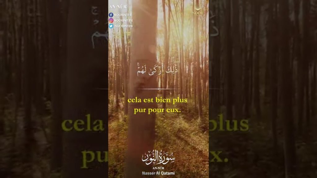 chasteté, »Dis aux croyants de baisser leurs regards et de préserver leur chasteté,… »
 sur Youtube